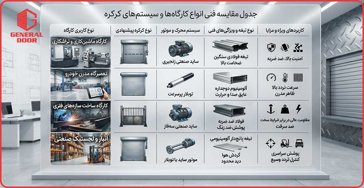 کرکره برقی مناسب کارگاه