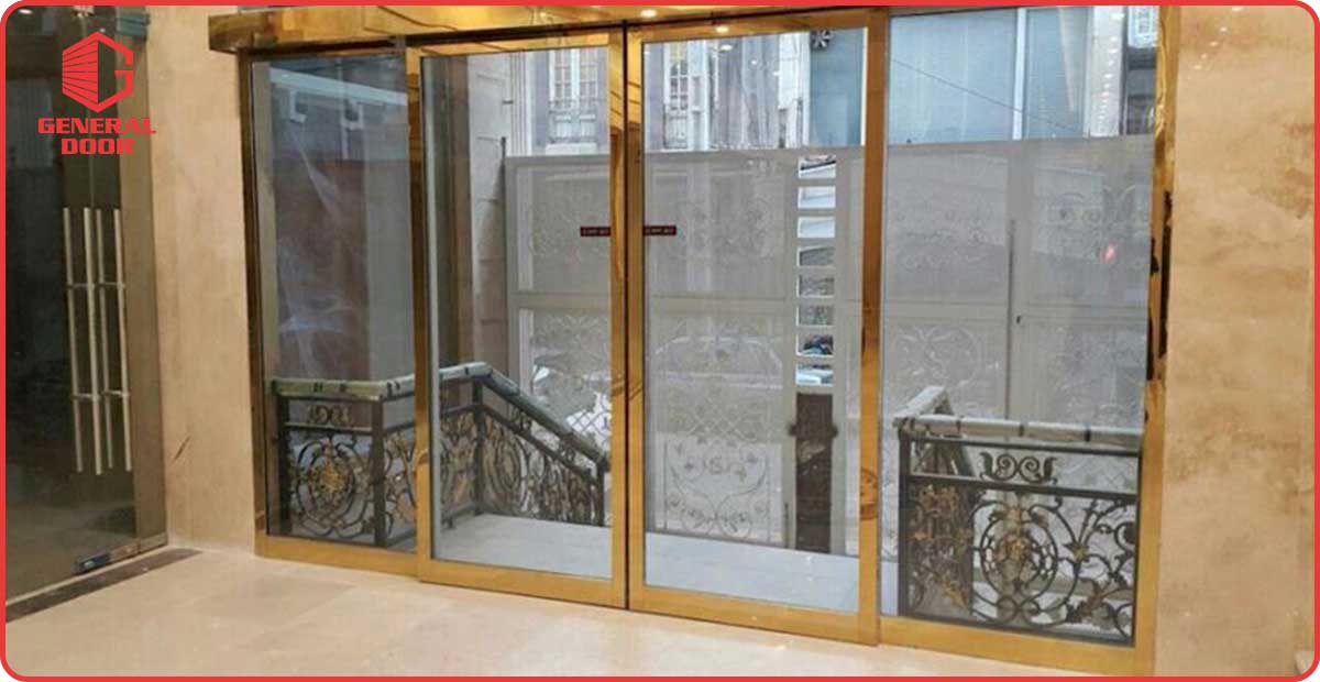Automatic glass sliding door