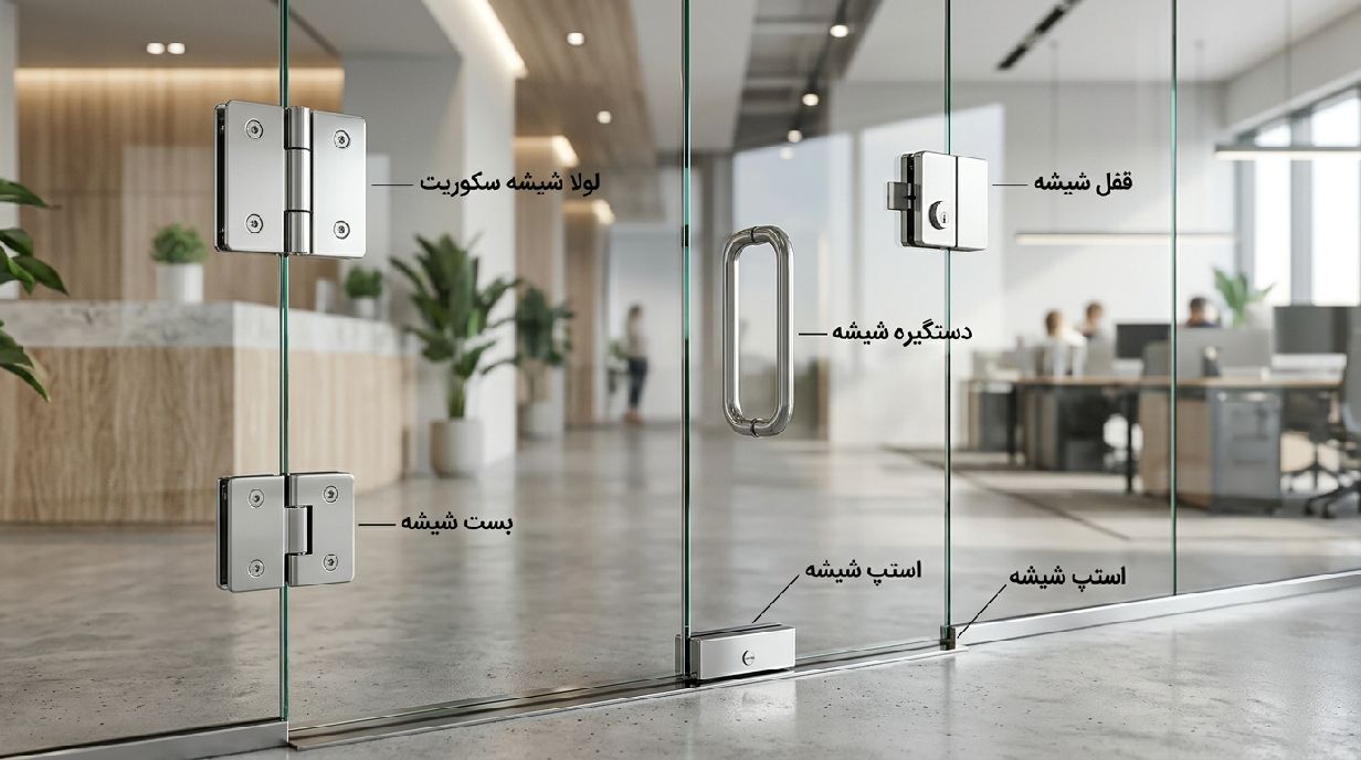 یراقآلات استاندارد در نصب پروفیل شیشه سکوریت